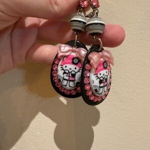 Tarina Tarantino Pink and Black Hello Kitty Earrings